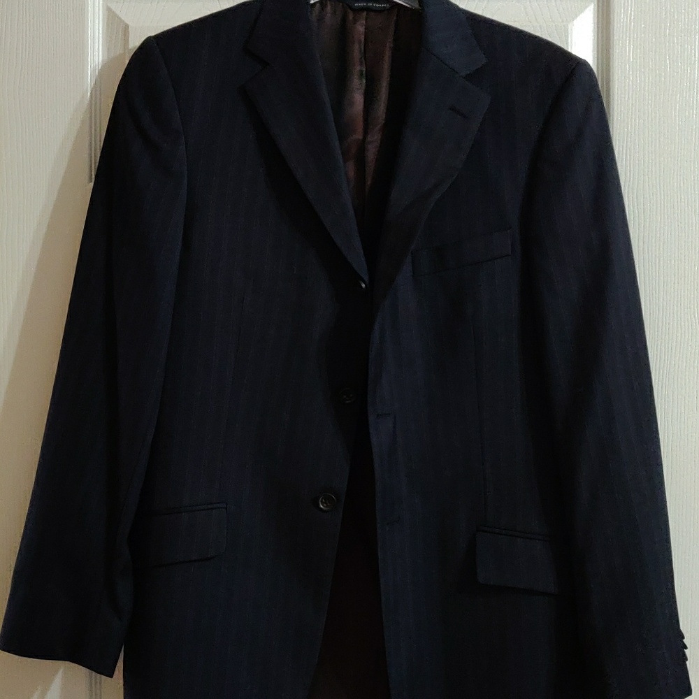 Banana Republic navy pinstripe suit